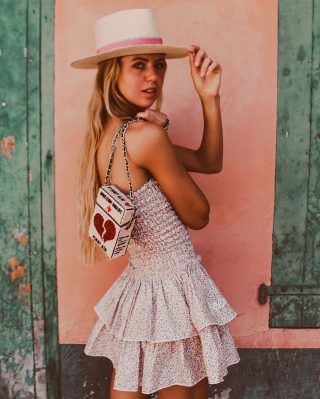 Dress like you’re already famous ! 🍀🔥 • • • • #wildside #saintbarth #sbh #tropical #beauty #dress #hat #pouch #pink #ootd #look #goodvibe #blondhair #love #islandlife #caribbean Model : @loulangy 🌸